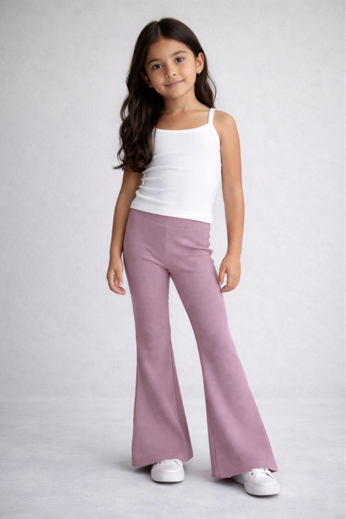 Детски спортен панталон за момиче рипс, лилав цвят