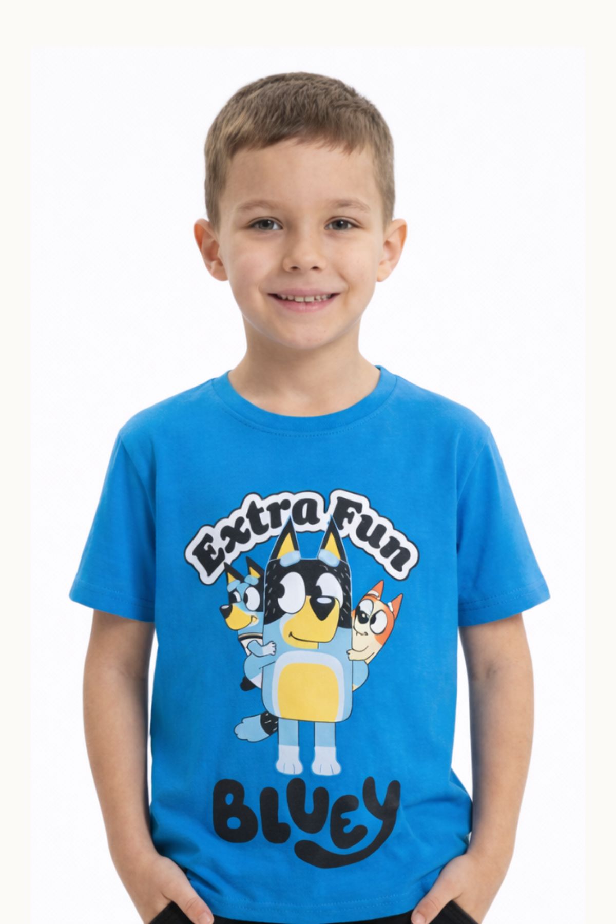 Детска тениска за момче Bluey, син цвят
