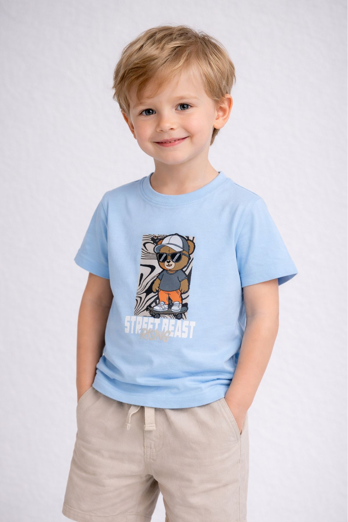 Детска тениска момче, светло син цвят