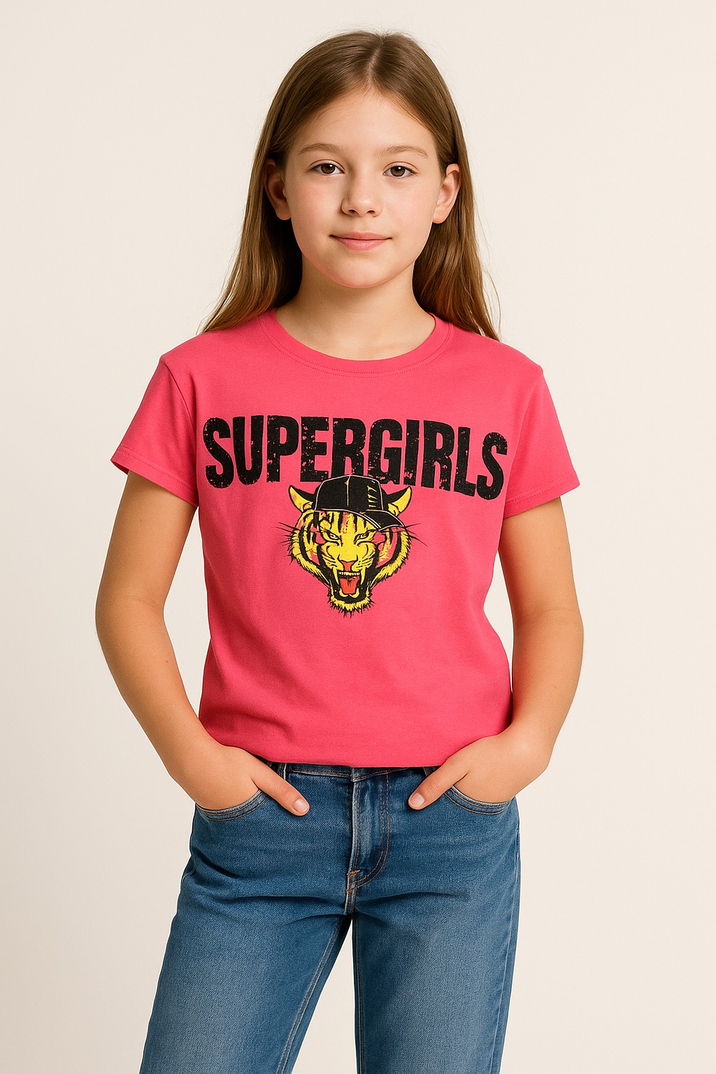 Детска тениска момиче, розов цвят