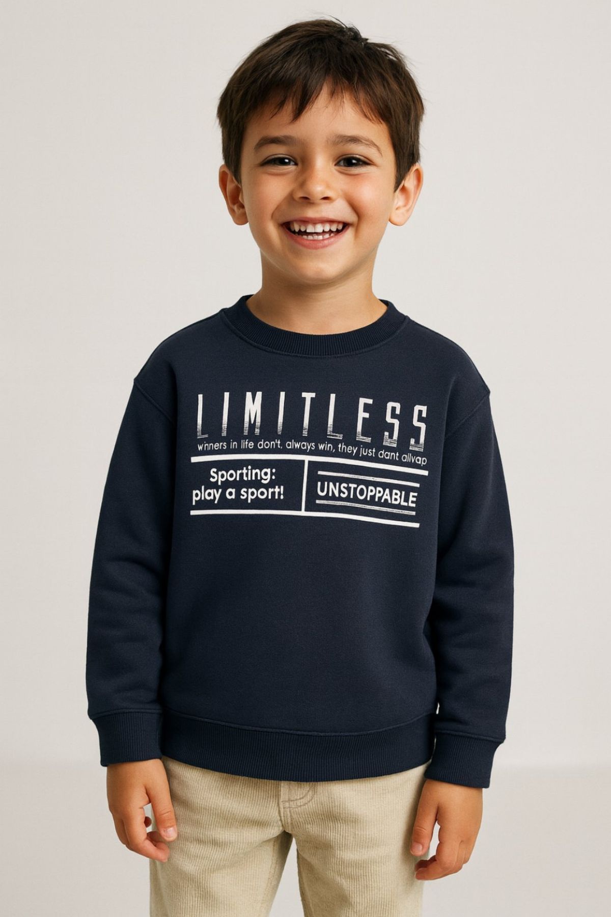 Детска блуза момче дълъг ръкав, тъмно син цвят