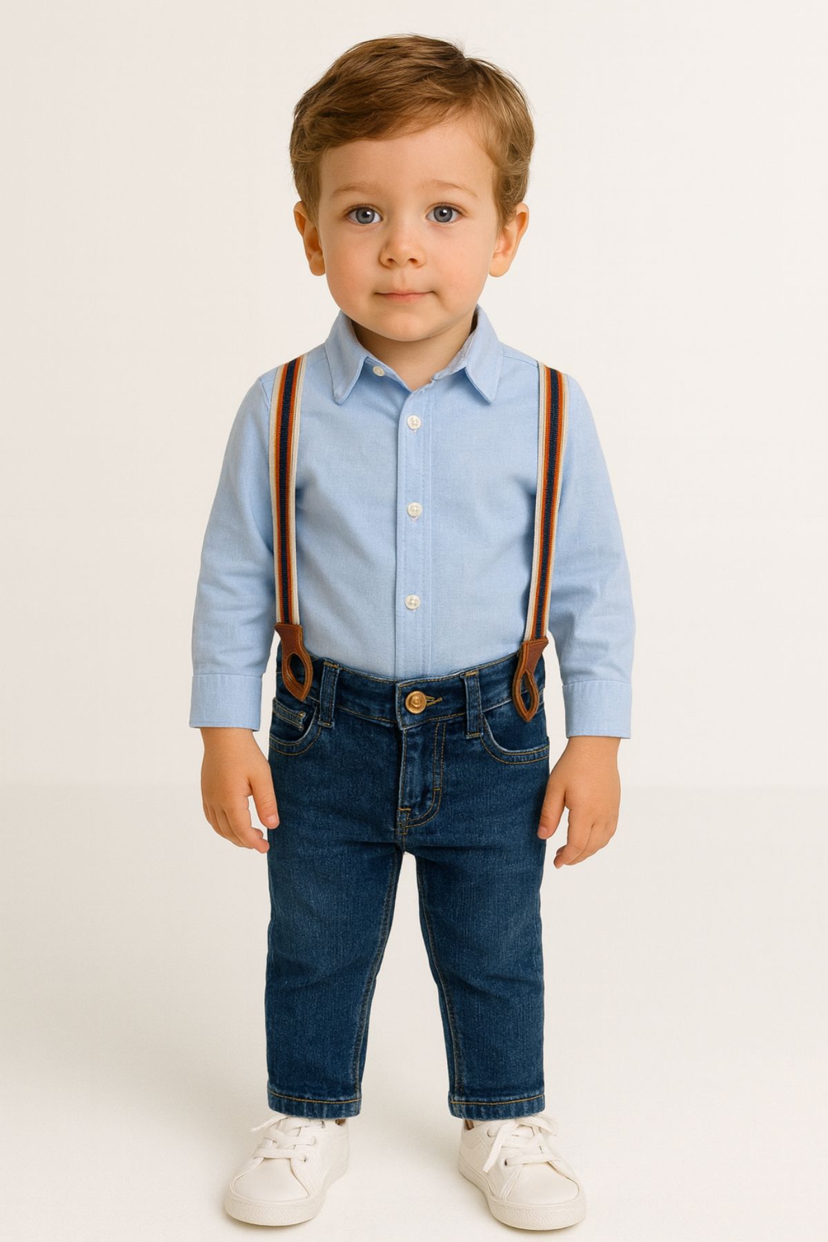 Детски дънки за момче, син цвят