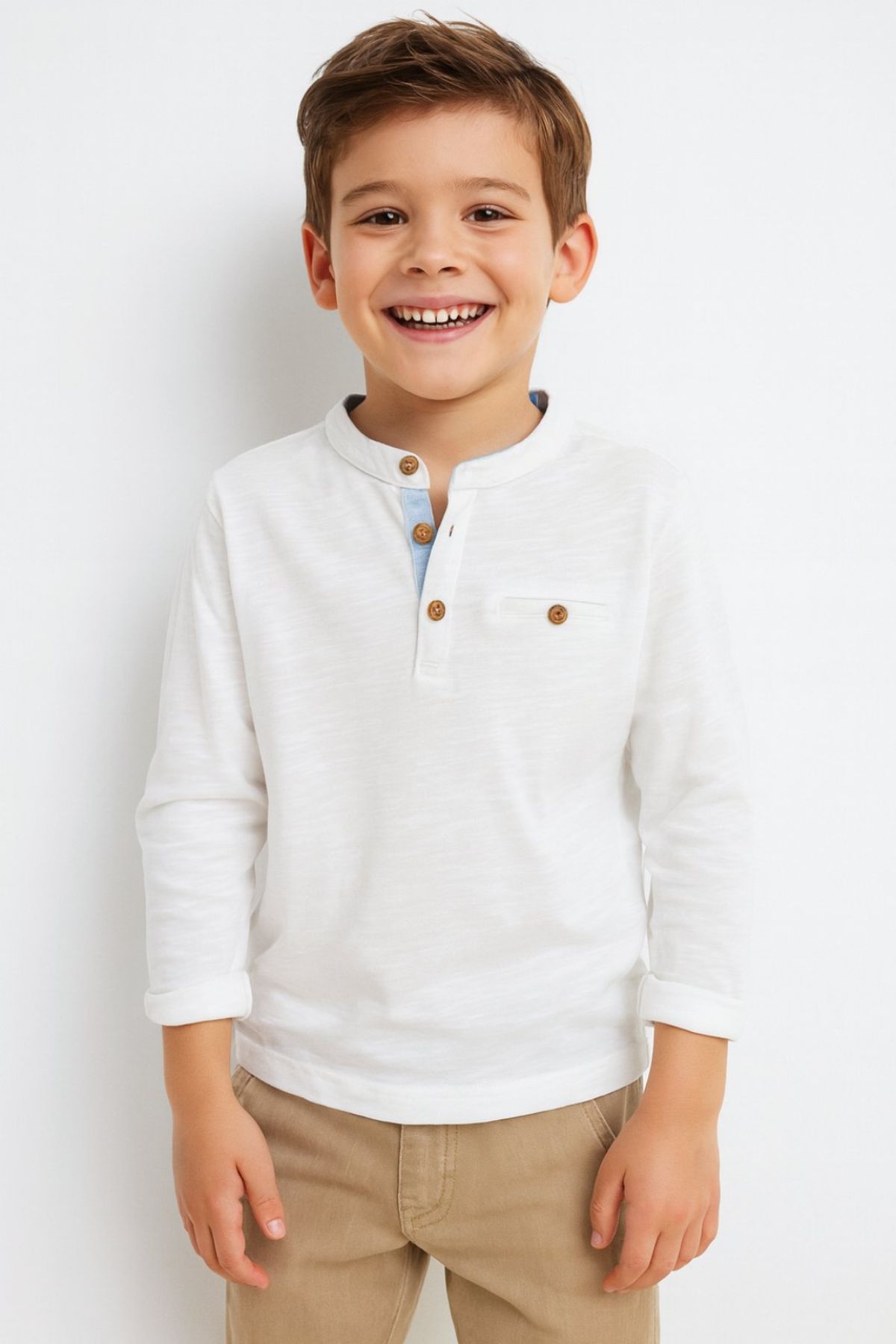 Детска блуза момче дълъг ръкав,бял цвят