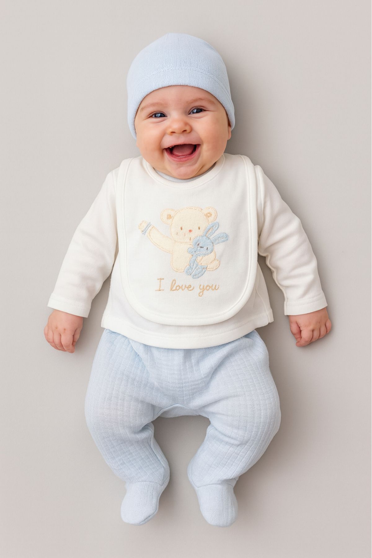 Комплект за изписване от органичен памук 5 части, син цвят