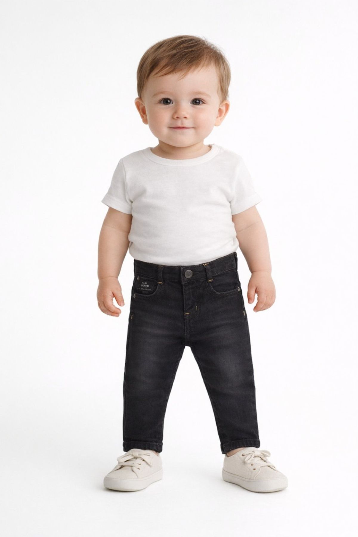 Бебешки дънки момче, черен цвят