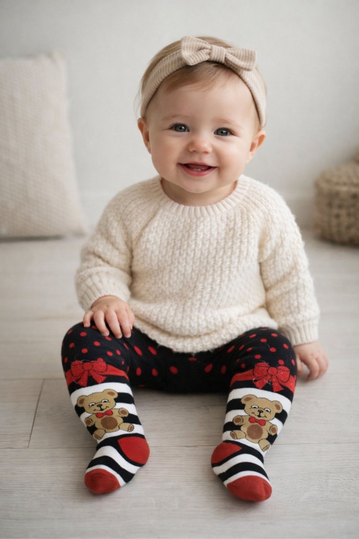 Бебешки чорапогащник момиче вата,черен цвят