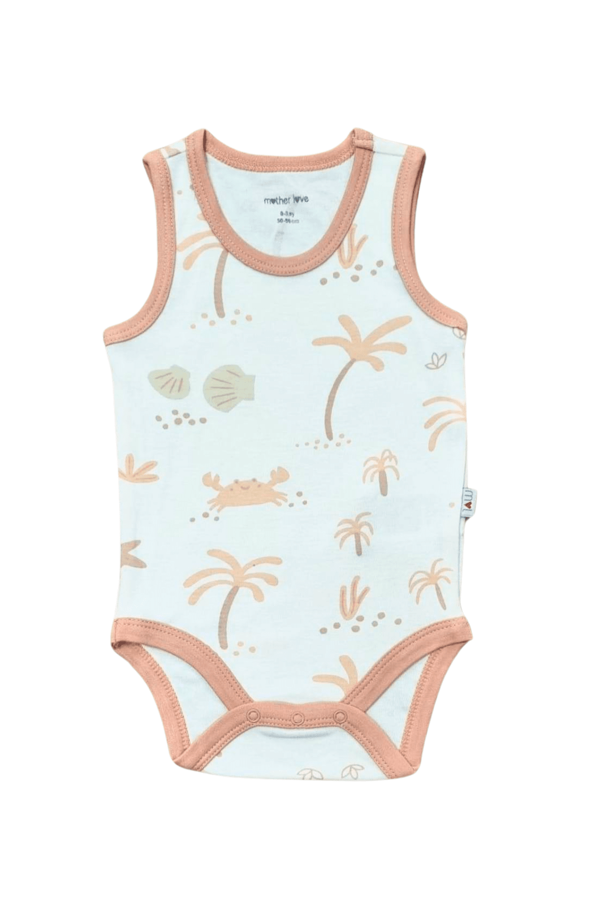 Бебешко боди без ръкав от органичен памук, оранжев цвят