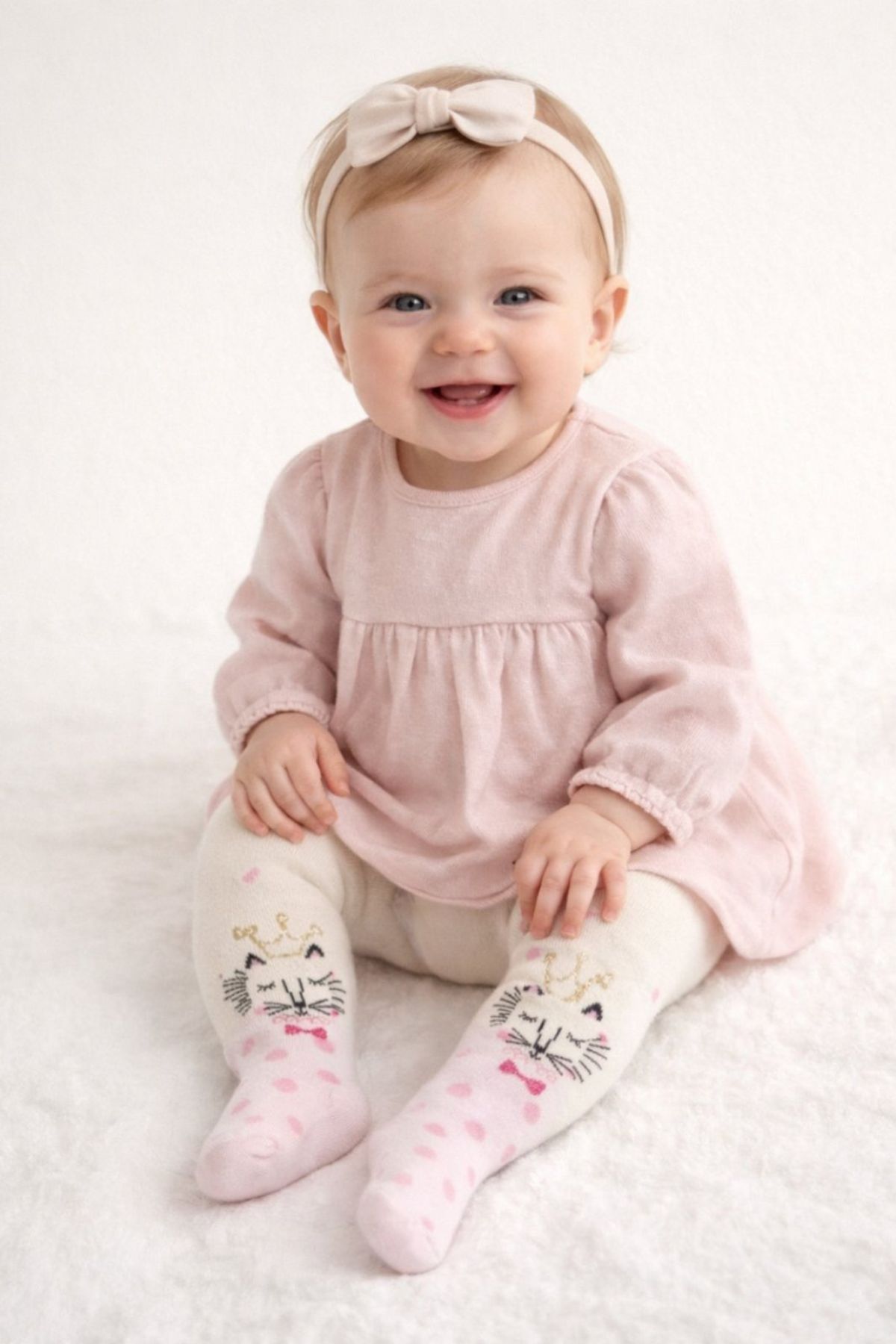 Бебешки чорапогащник момиче вата, розов цвят