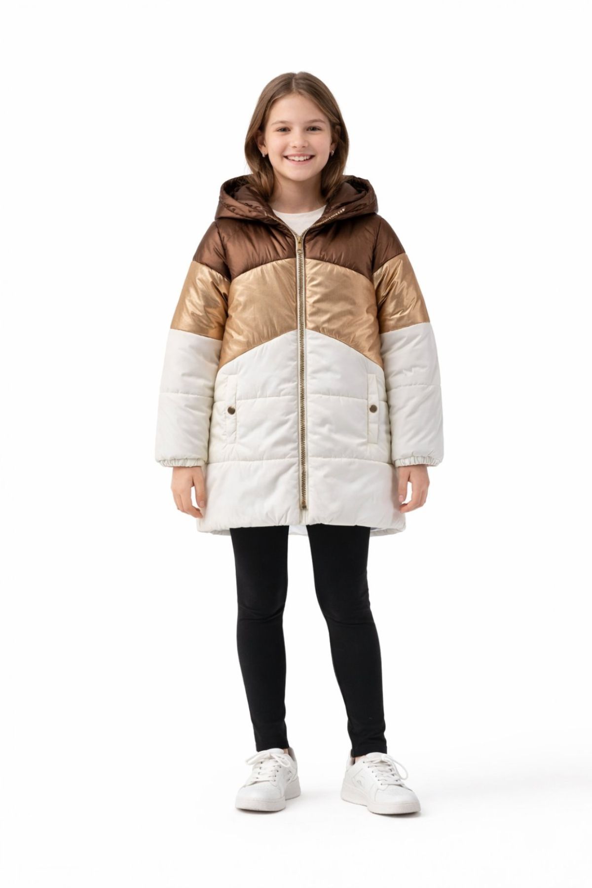 Детско яке момиче, бял цвят