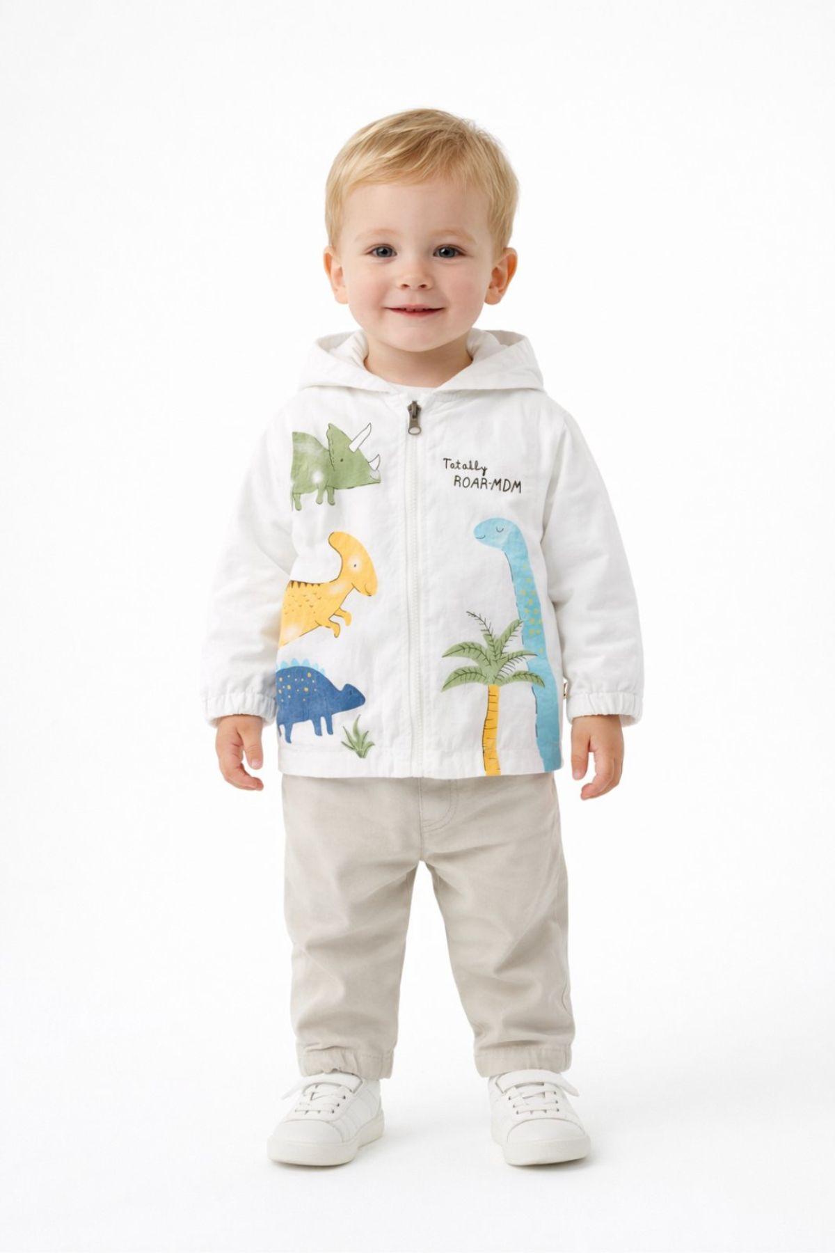 Детско яке момче, бял цвят
