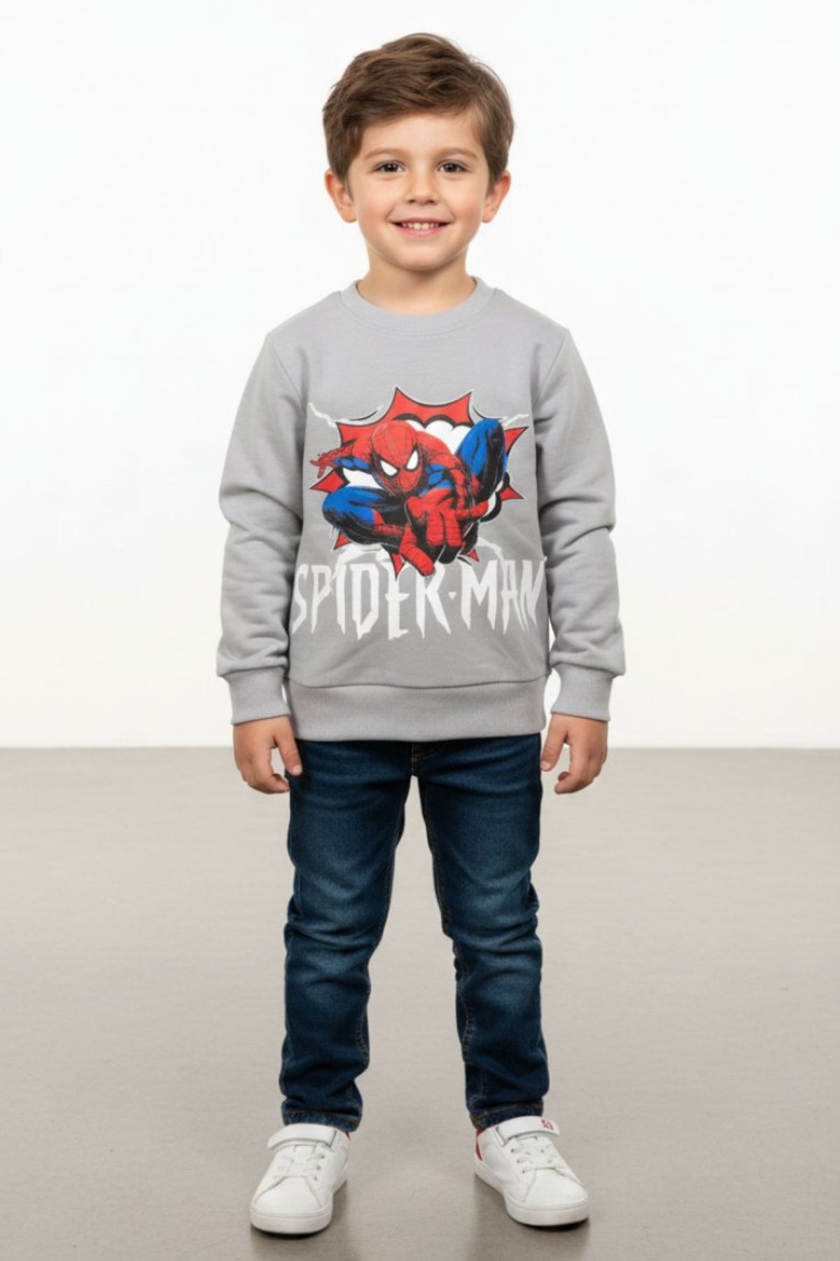 Детска блуза за момче с дълъг ръкав, сив цвят