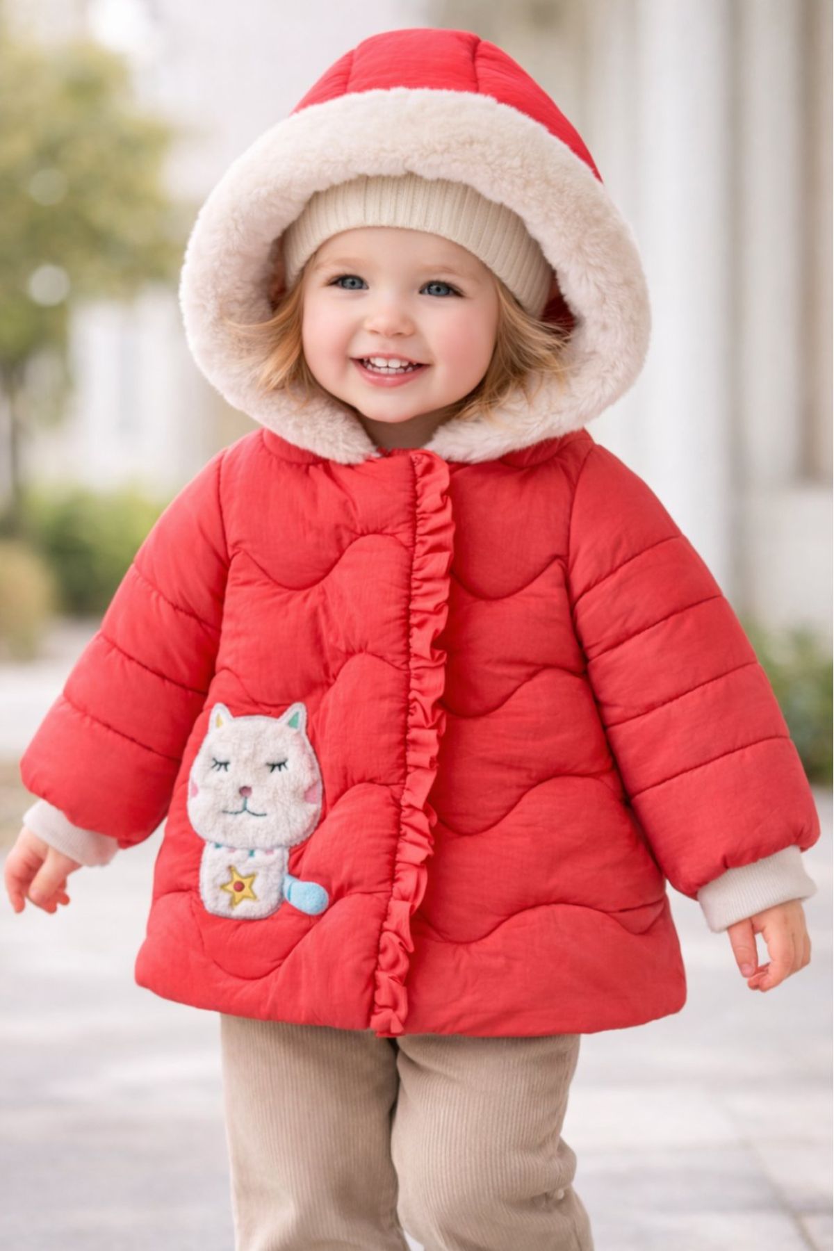 Детско яке момиче, розов цвят