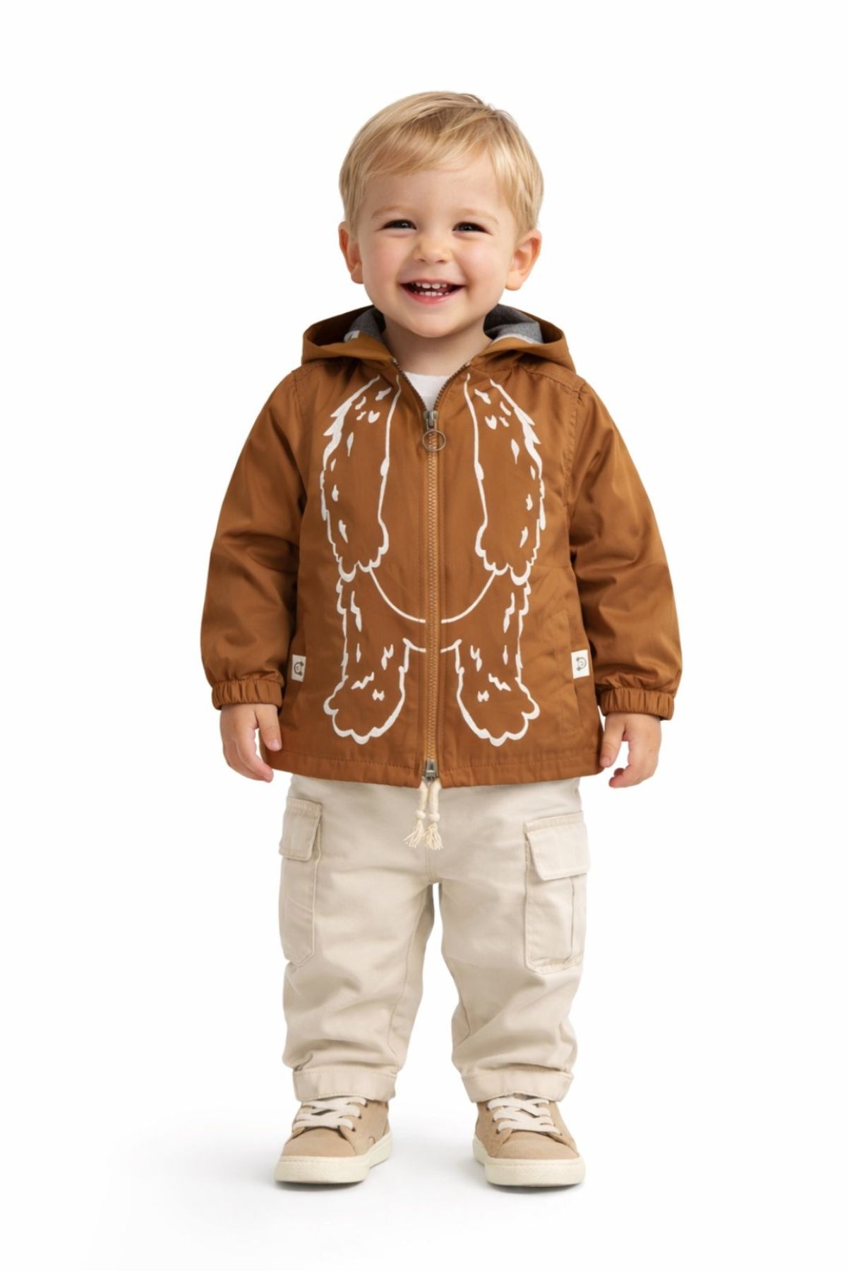 Детско яке момче, кафяв цвят