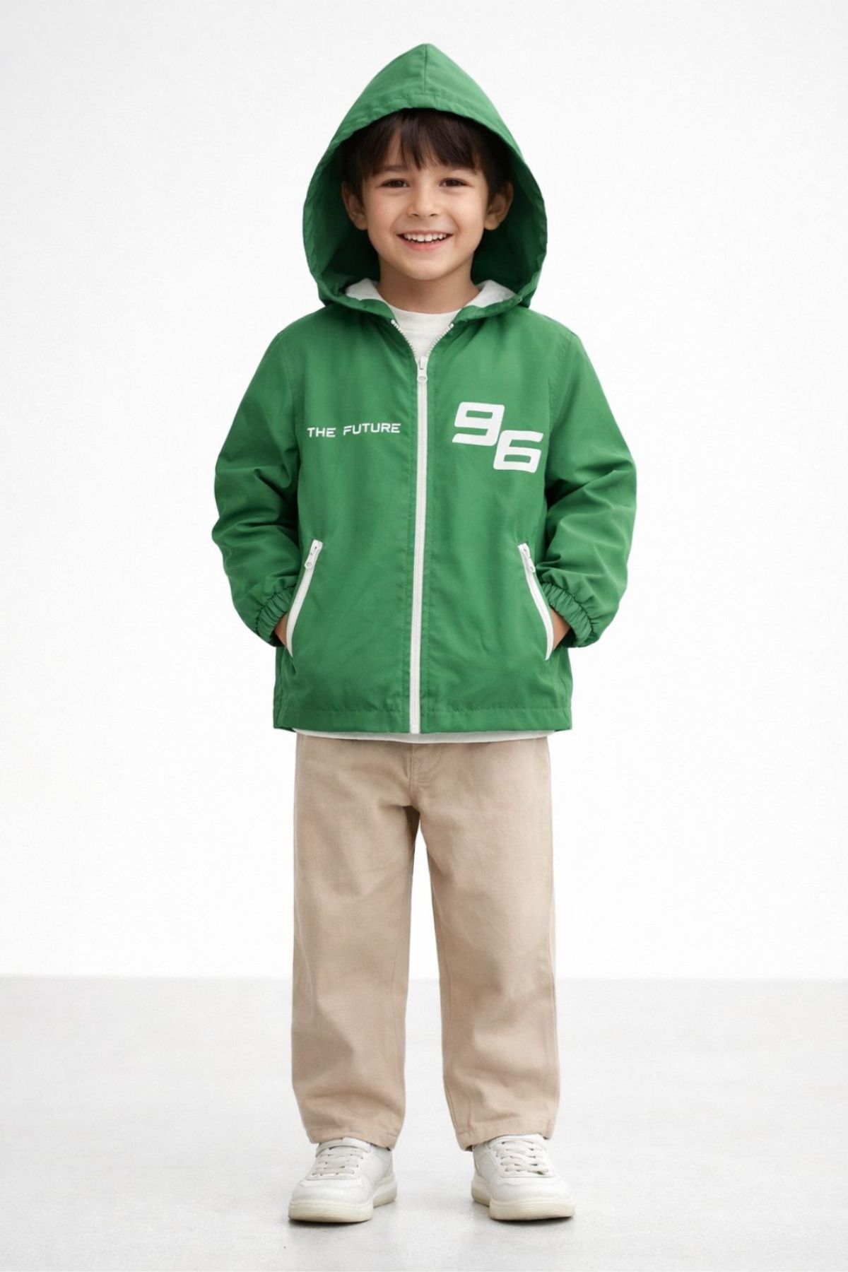 Детско яке момче, зелен цвят