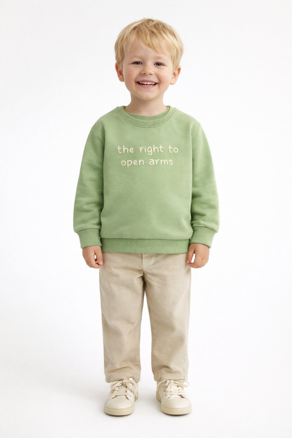 Детска блуза за момче с дълъг ръкав, зелен цвят 