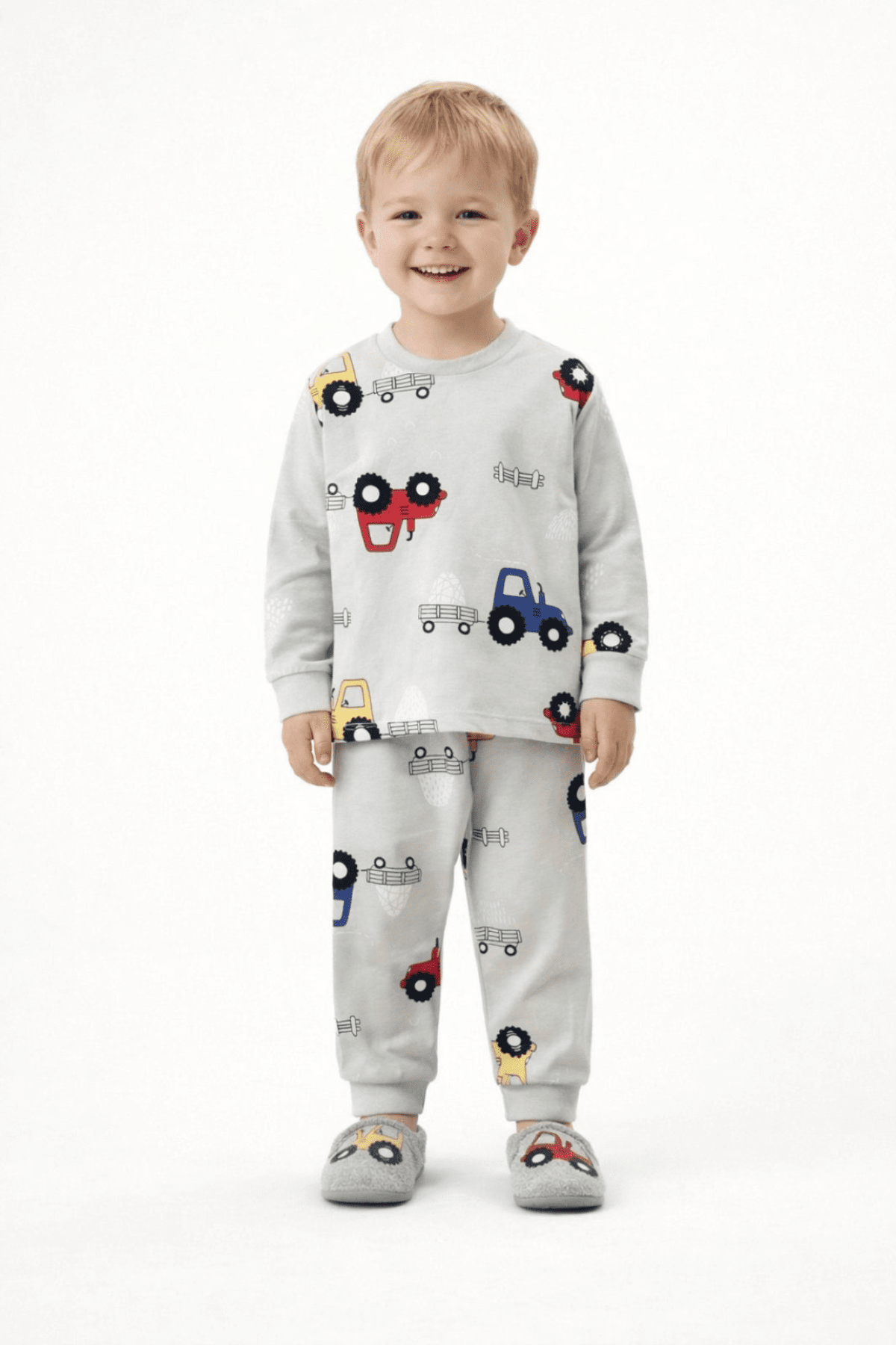 Детска пижама за момче с дълъг ръкав, сив цвят