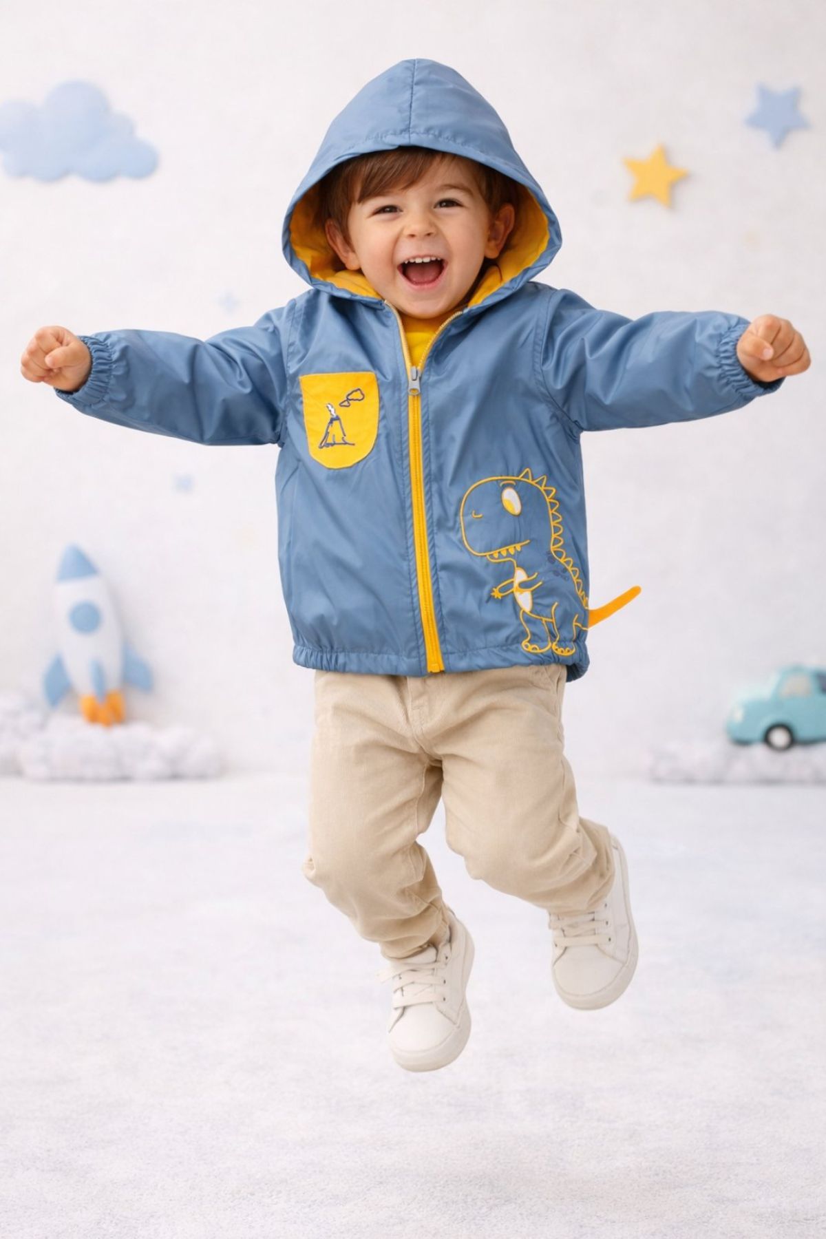 Детско яке за момче, син цвят