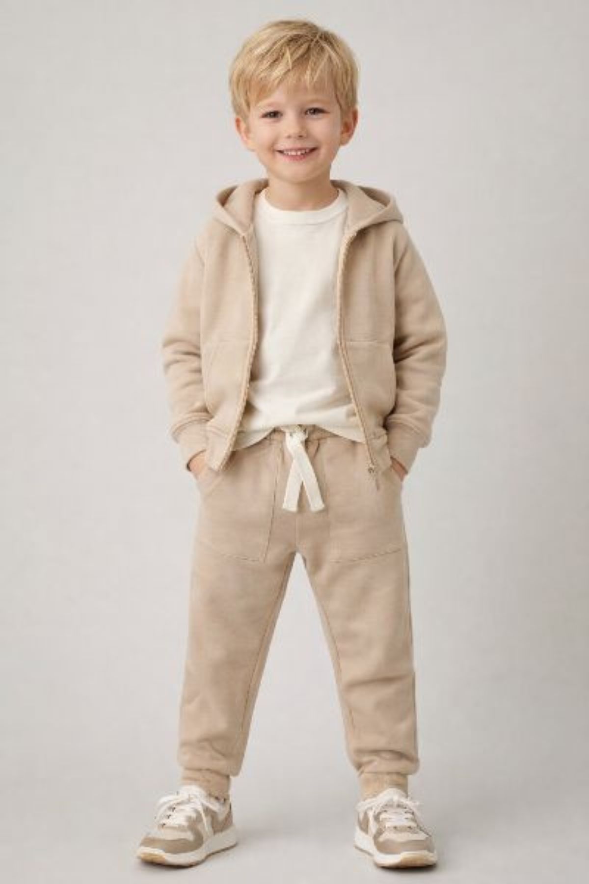 Детска долница за момче, бежов цвят