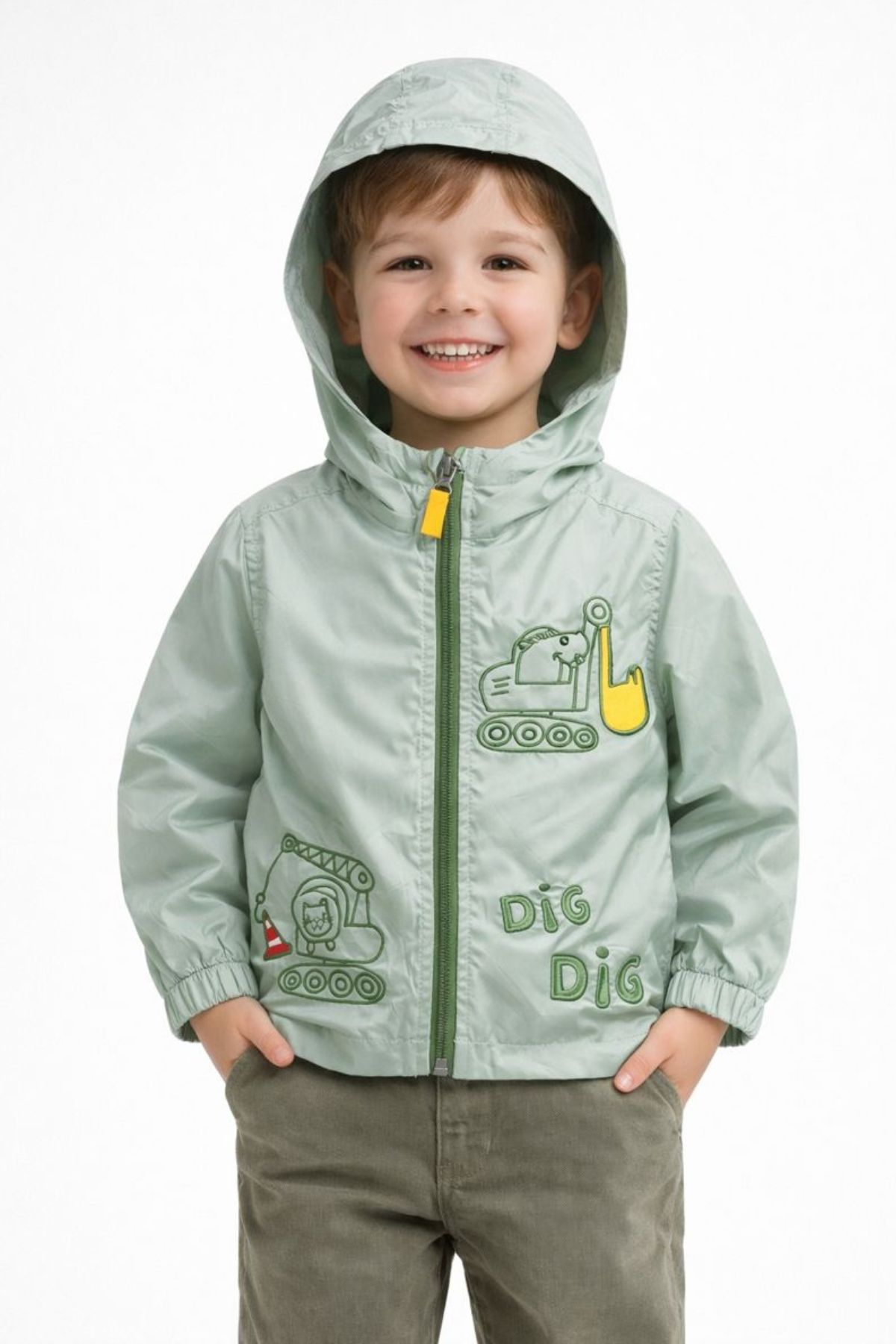 Детско яке за момче, зелен цвят
