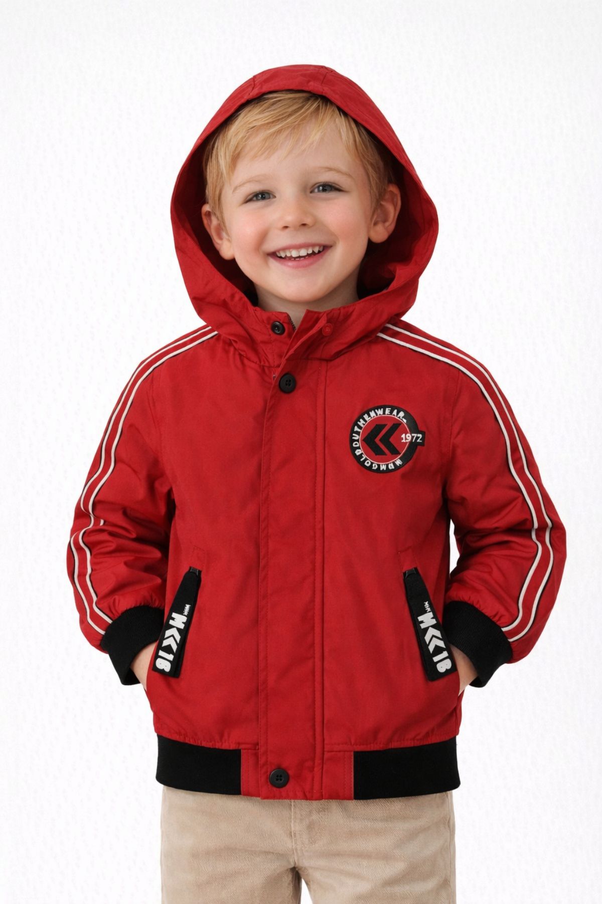 Детско яке за момче, червен цвят