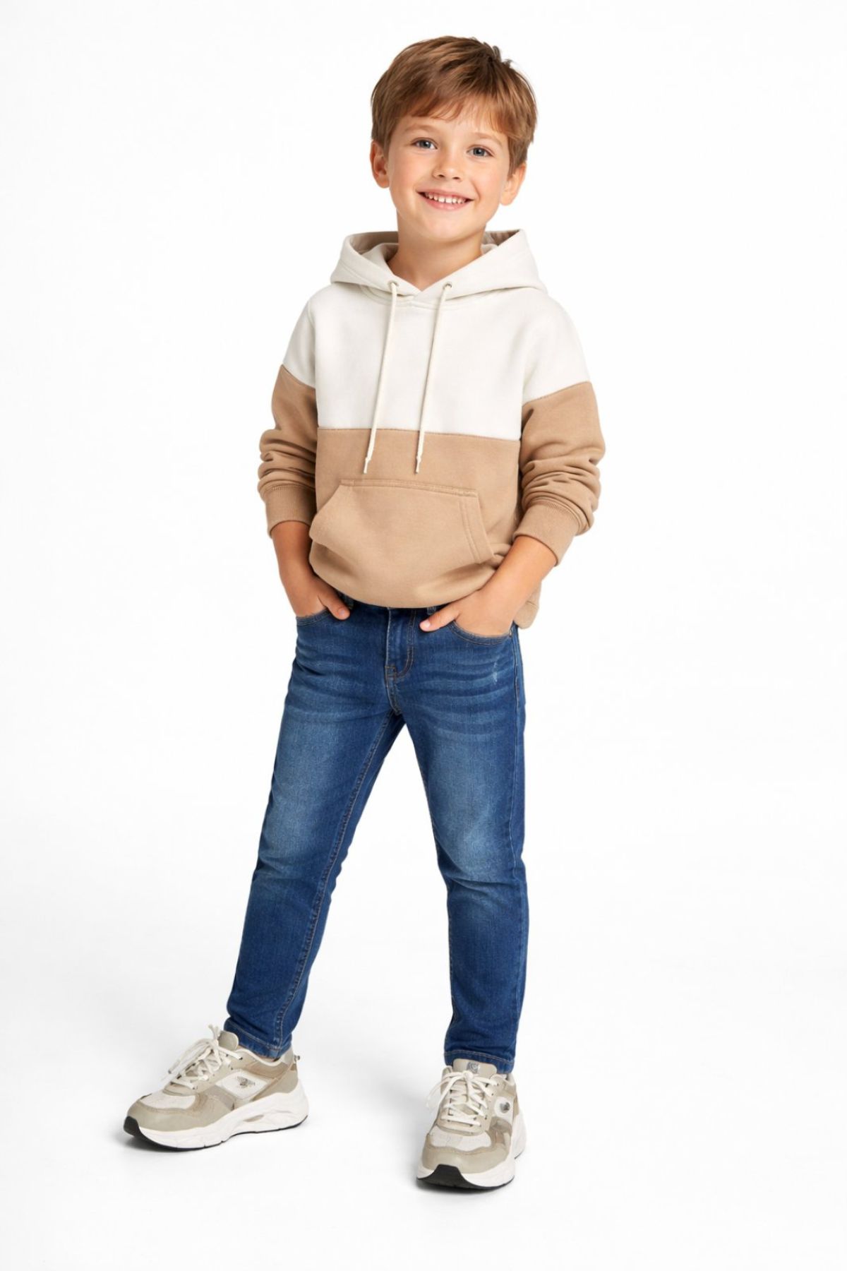 Детски дънки за момче, тъмно син цвят