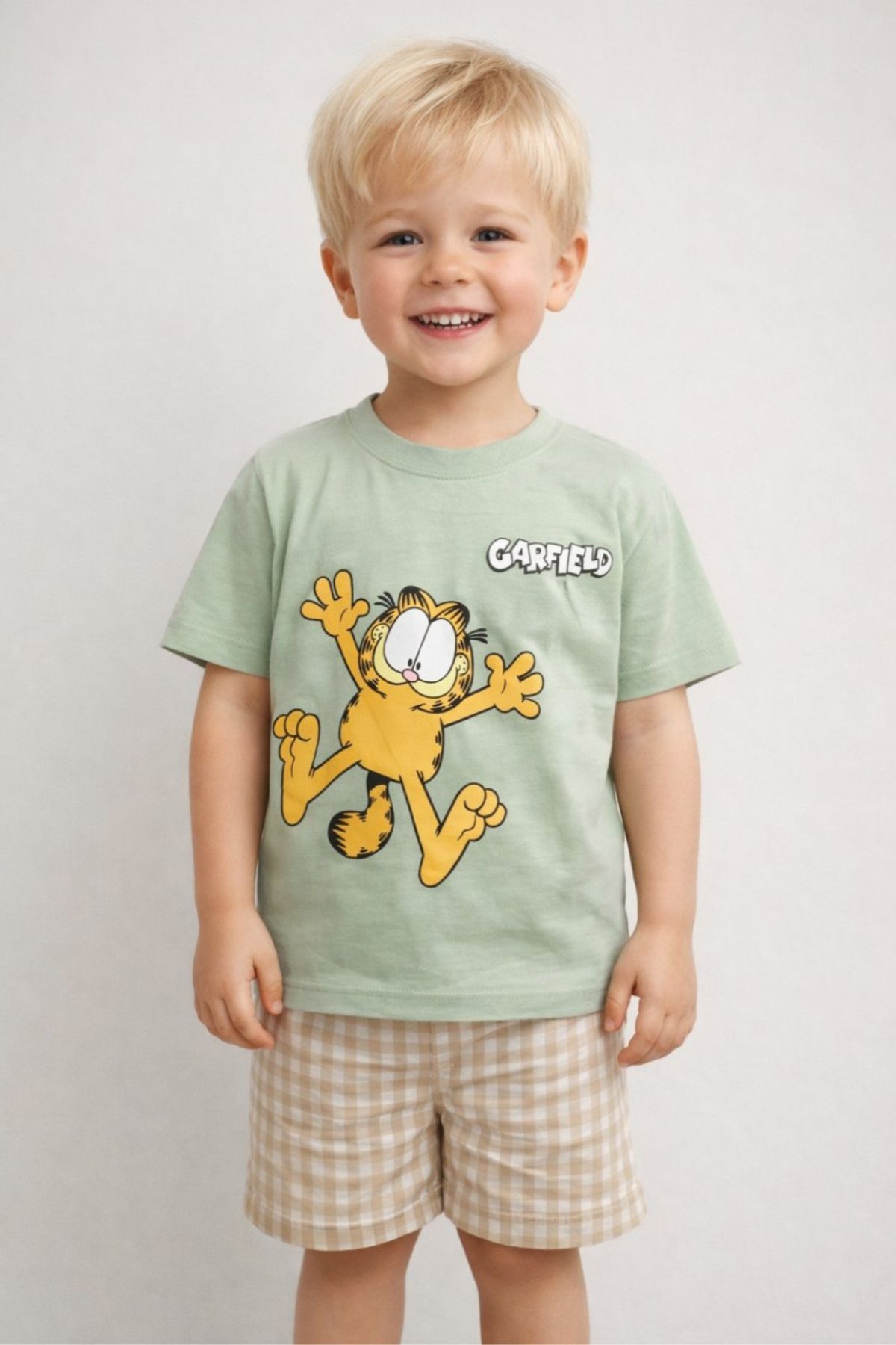 Детска тениска за момче, зелен цвят