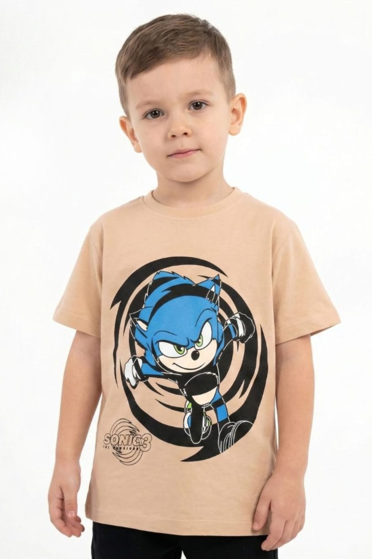 Детска тениска за момче, кафяв цвят 