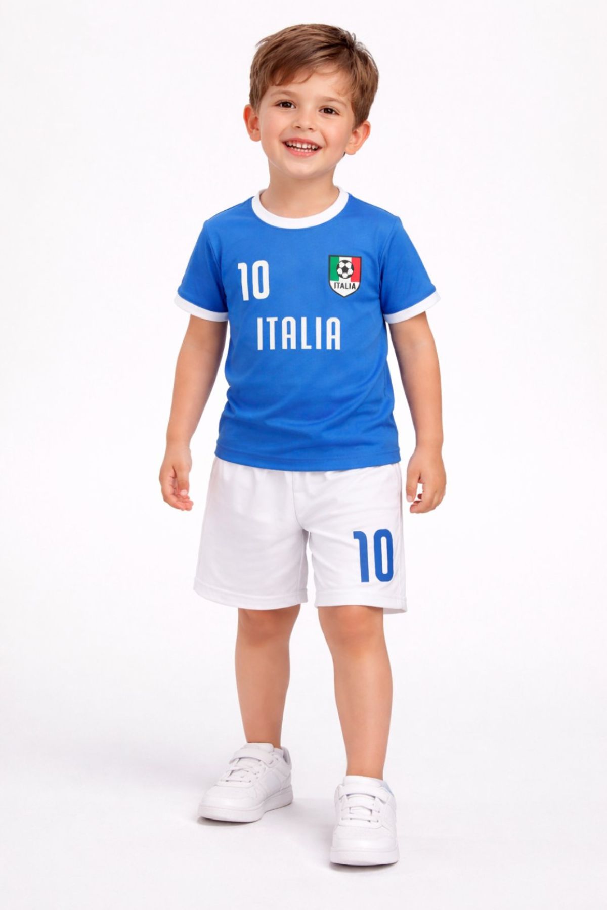 Детски комплект за момче с къс ръкав, син цвят