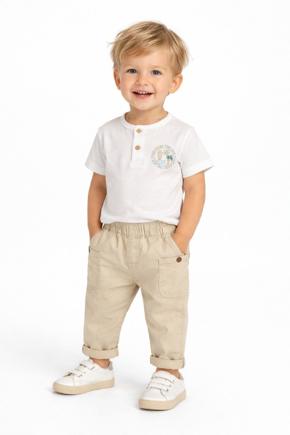 Детски панталон за момче, бежов цвят