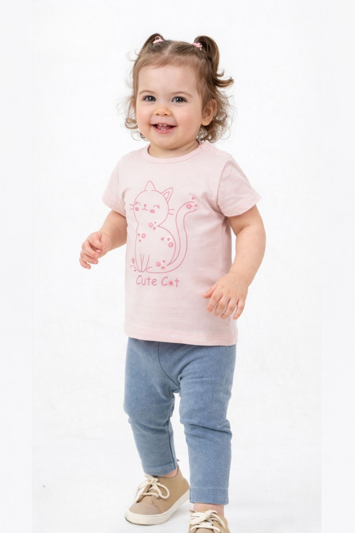 Бебешка тениска за момиче, розов цвят