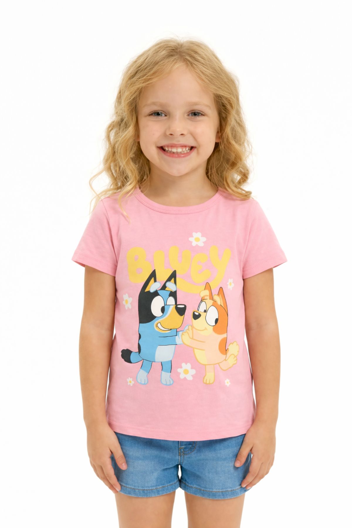 Детска тениска за момиче, розов цвят
