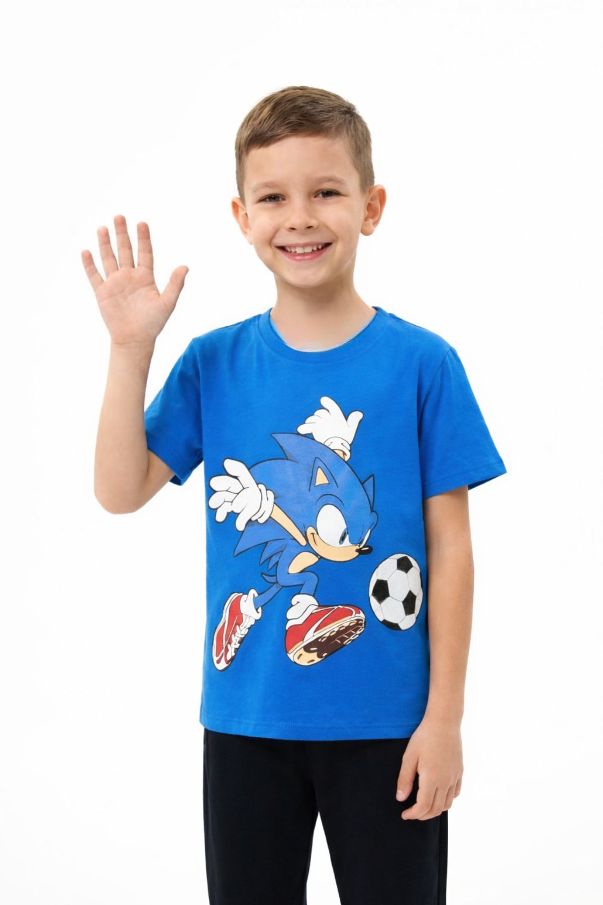 Детска тениска за момче, син цвят