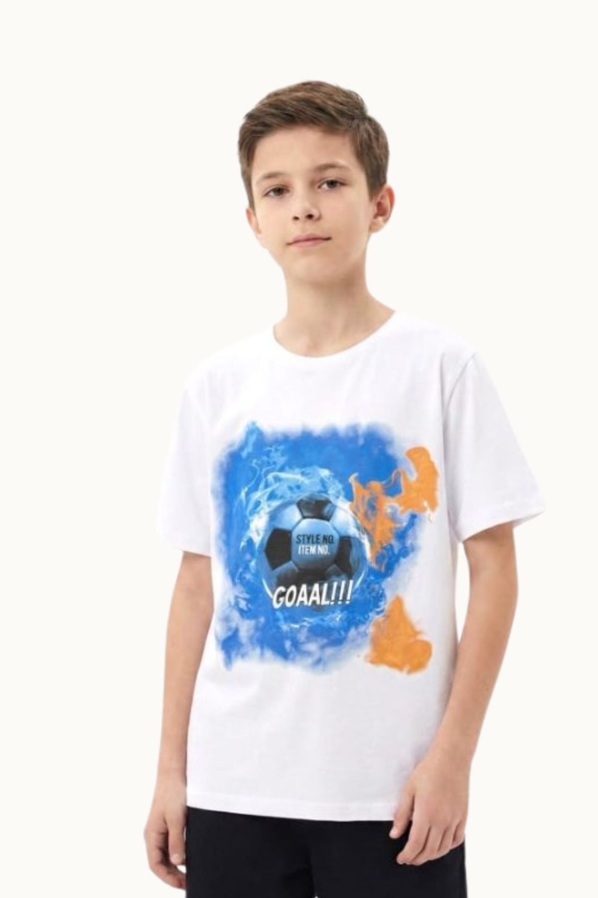 Детска тениска за момче, бял цвят