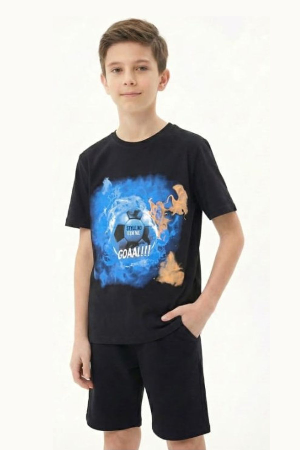 Детска тениска за момче, черен цвят