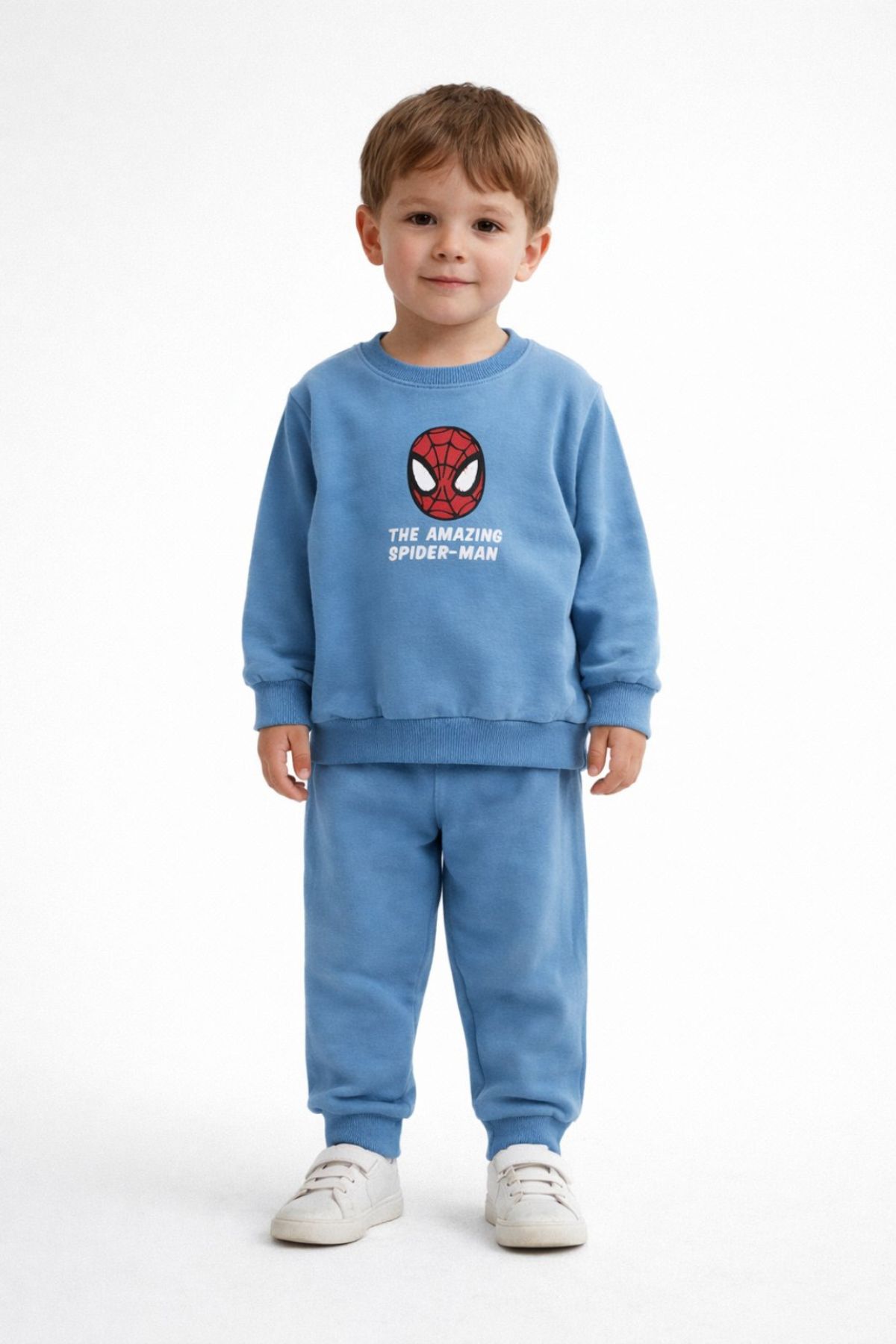 Детски комплект за момче с дълъг ръкав, син цвят