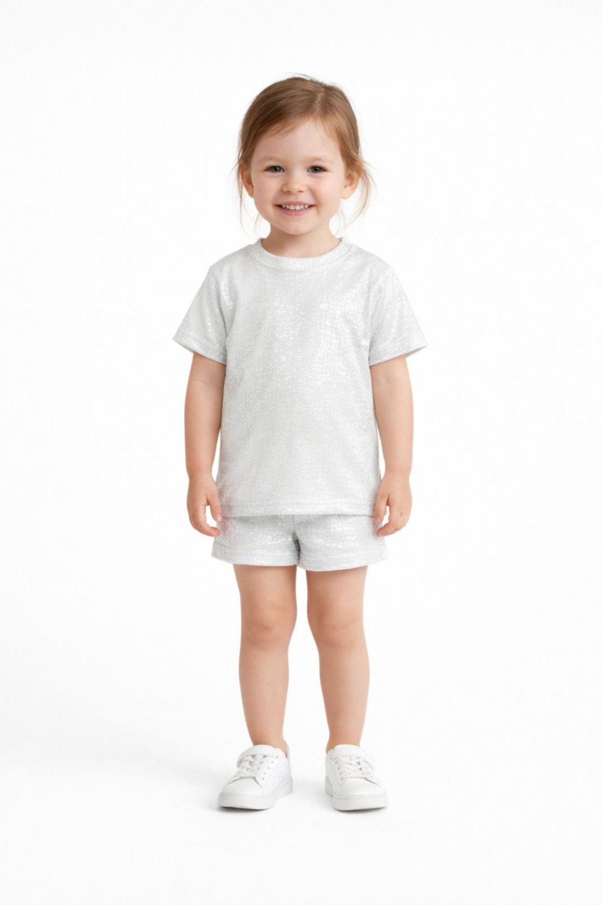 Детска тениска за момиче, сив цвят
