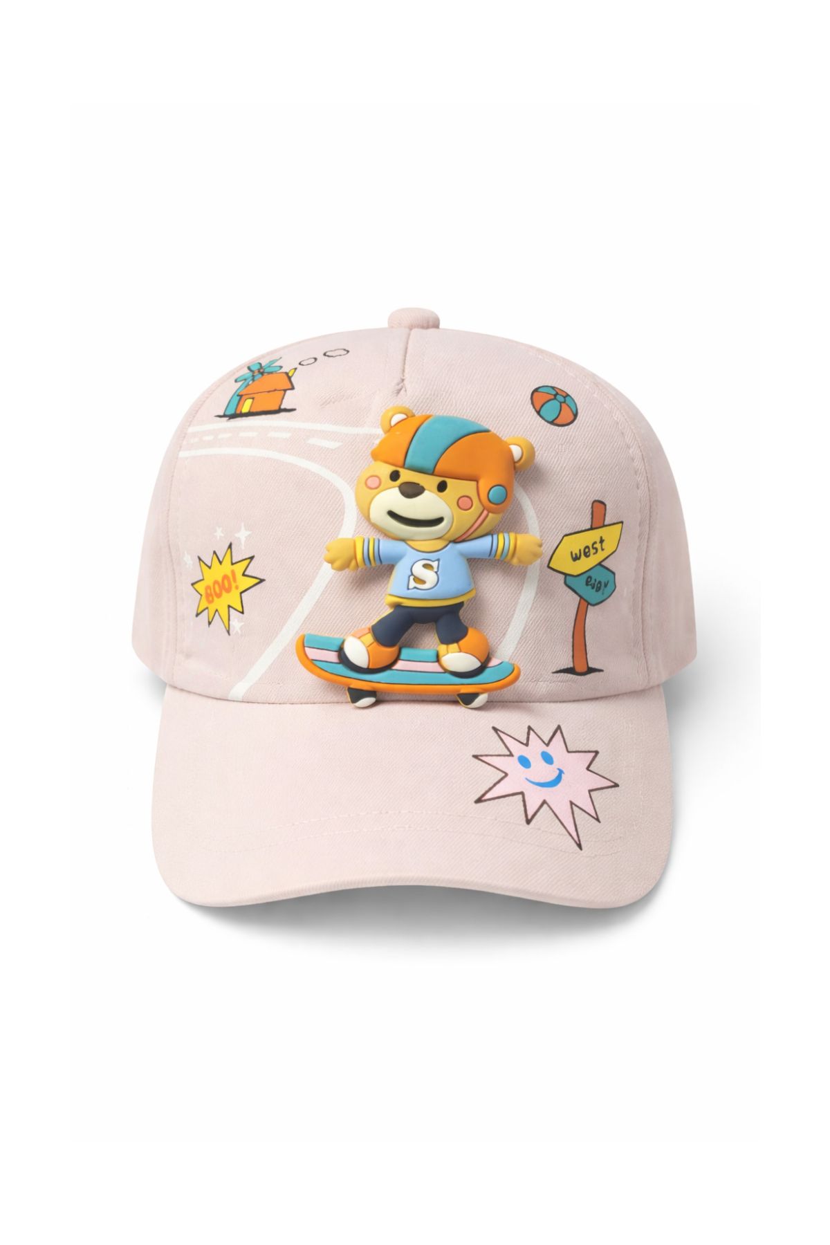 Детска шапка за момиче, розов цвят