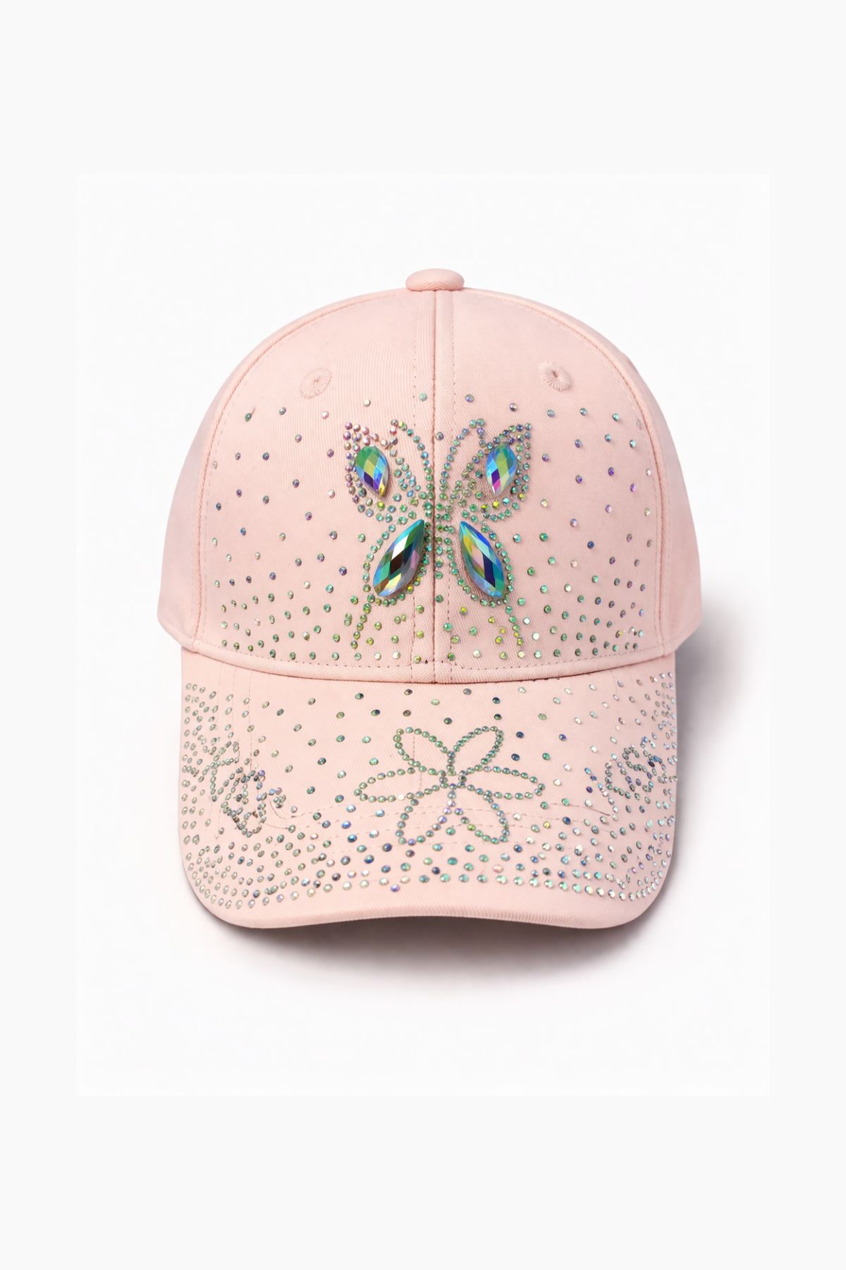 Детска шапка за момиче, светло розов цвят