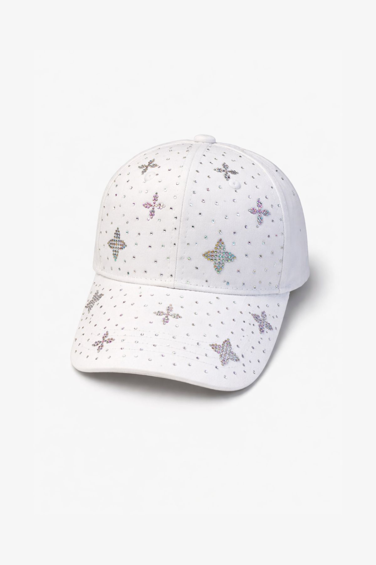 Детска шапка за момиче, бял цвят