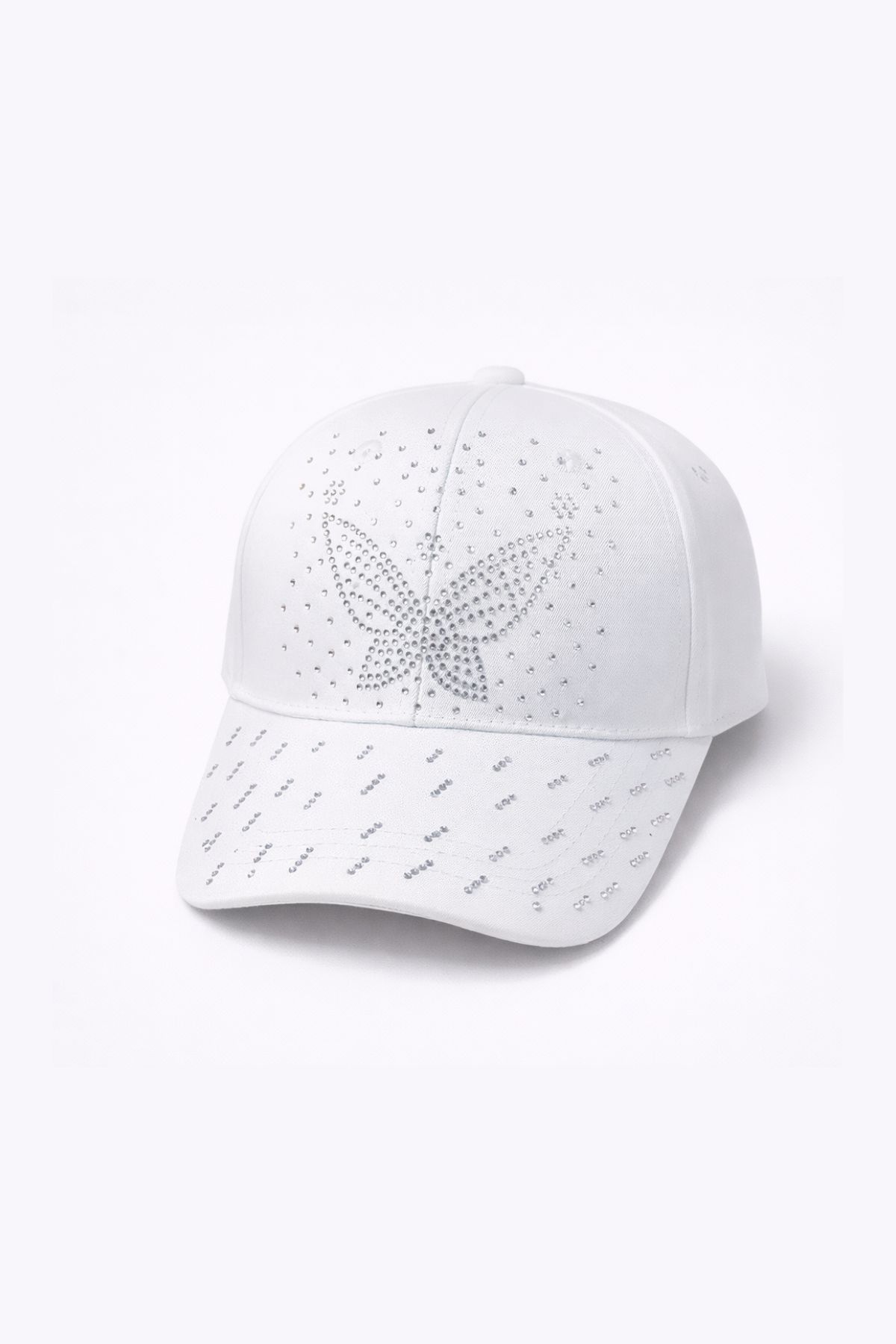 Детска шапка за момиче, бял цвят