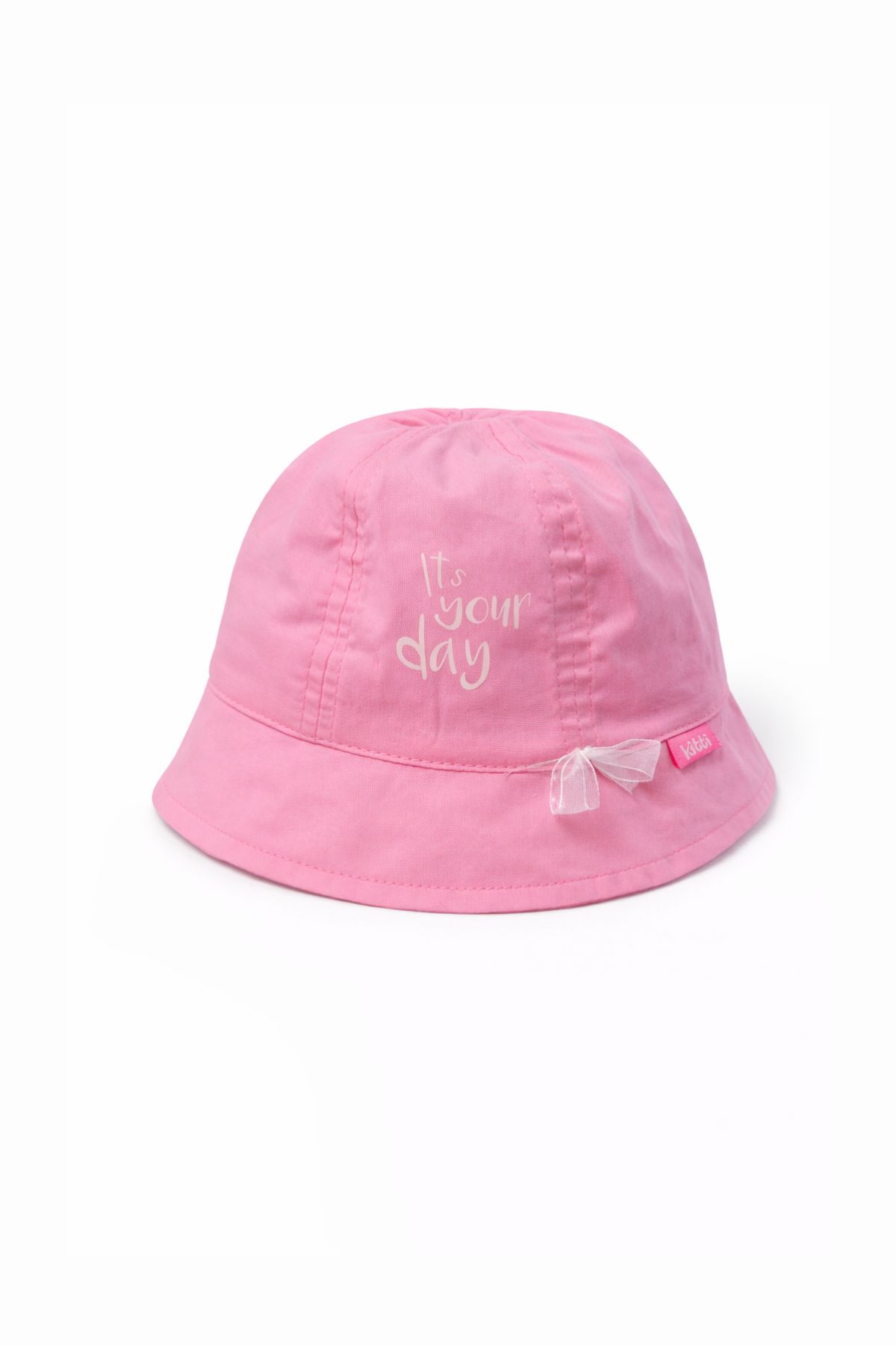 Бебешка шапка за момиче, тъмно розов цвят