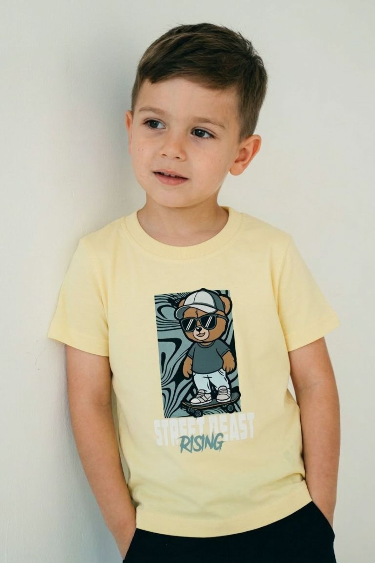 Детска тениска момче, жълт цвят