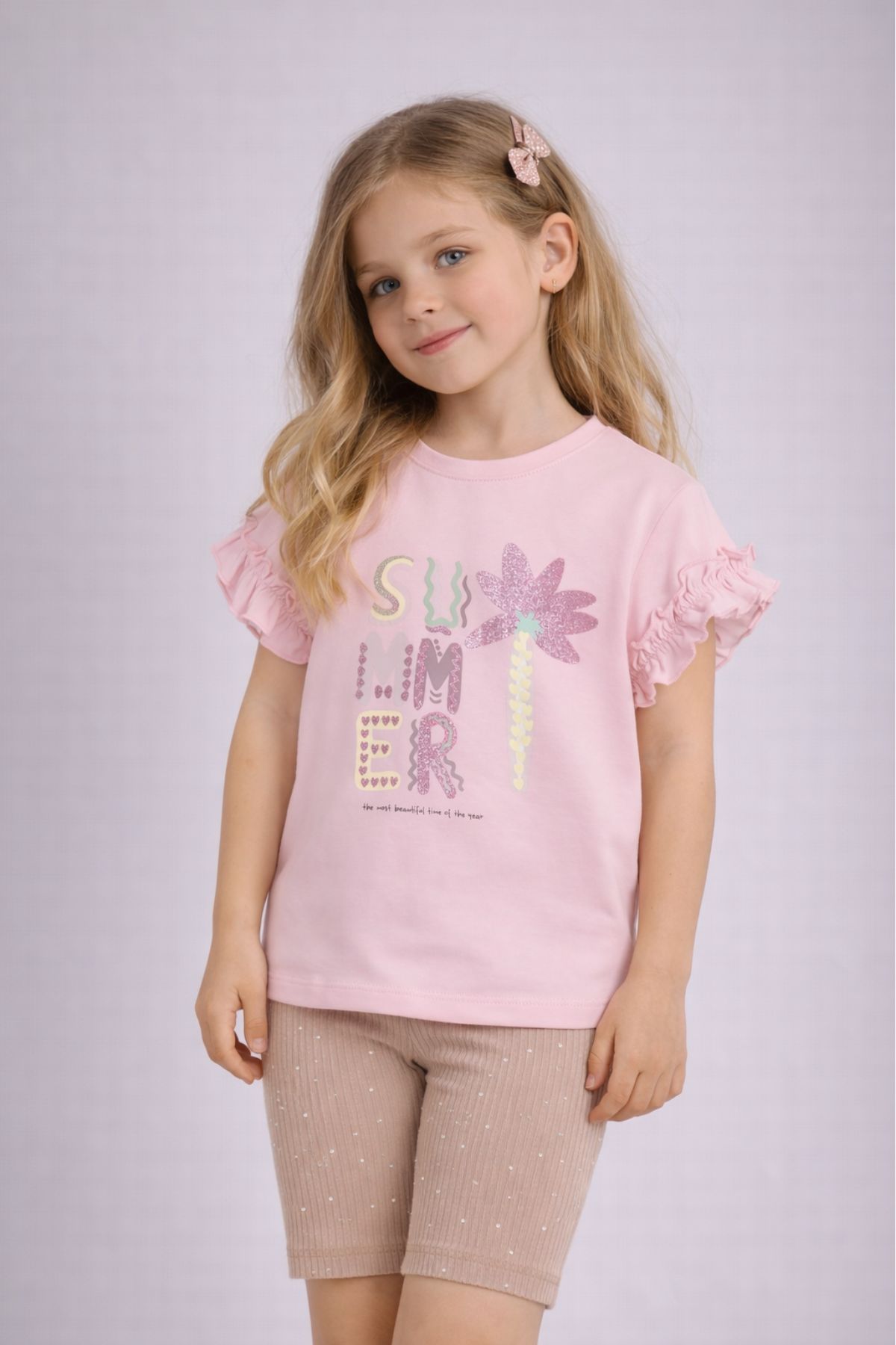 Детска тениска момиче, розов цвят