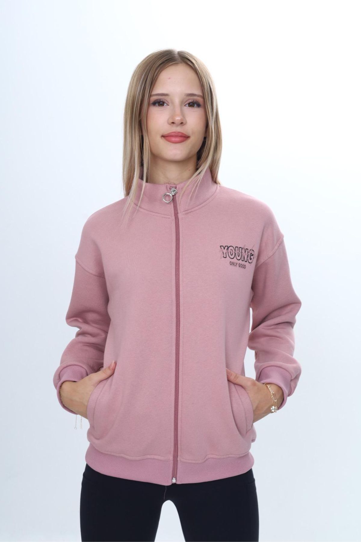 Детски суитшърт вата за момиче, лилав цвят