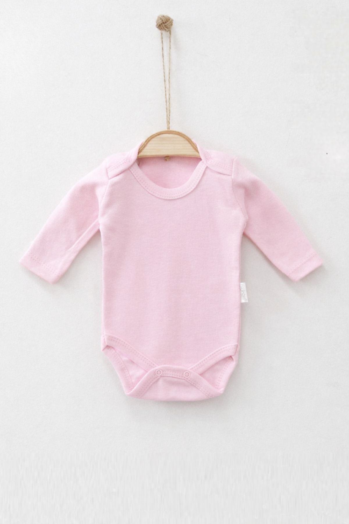 Бебешко боди с дълъг ръкав, розов цвят 