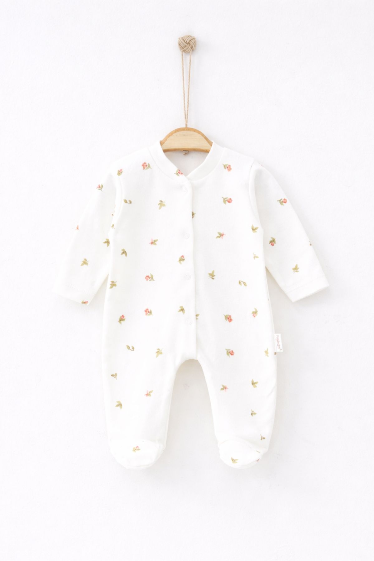 Бебешки гащеризон за момиче с дълъг ръкав, цвят екрю