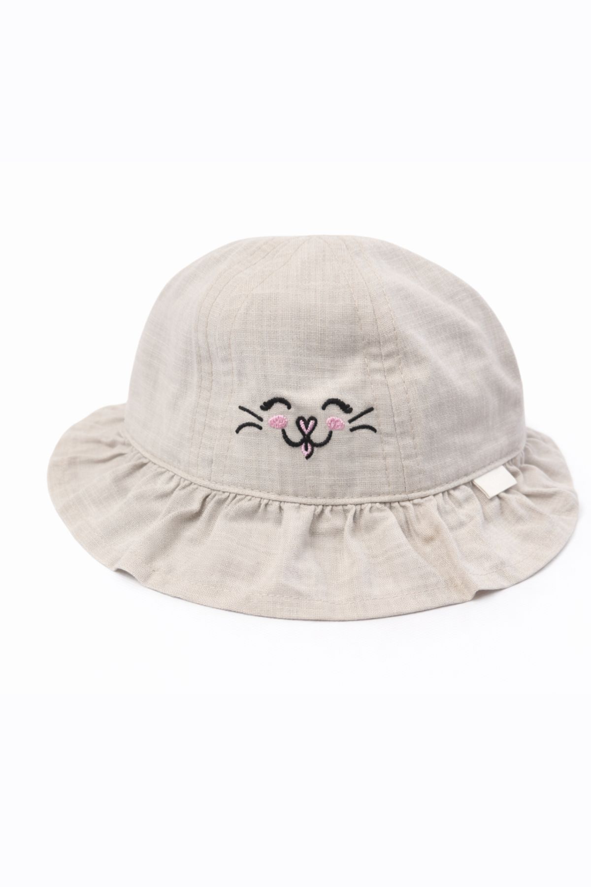 Бебешка шапка за момиче, бежов цвят