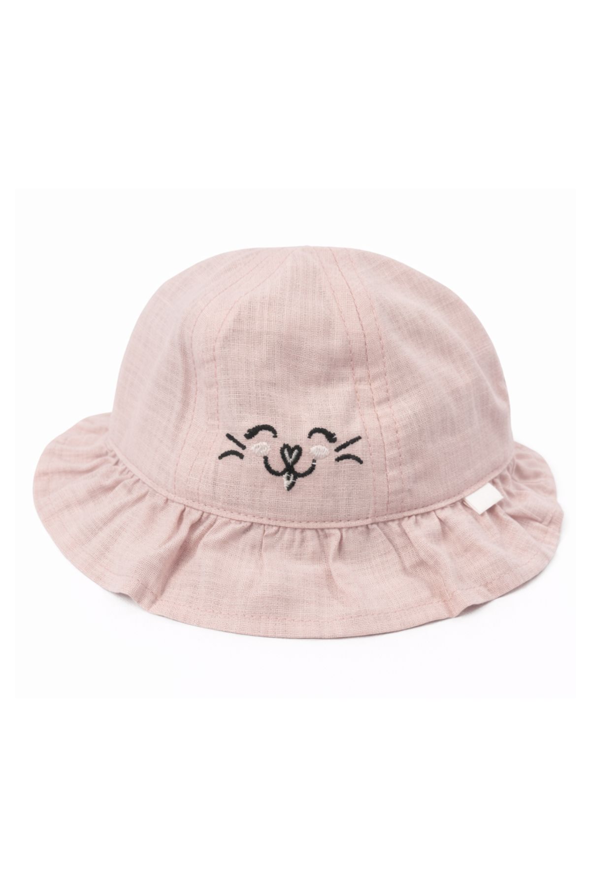 Бебешка шапка за момиче, розов цвят