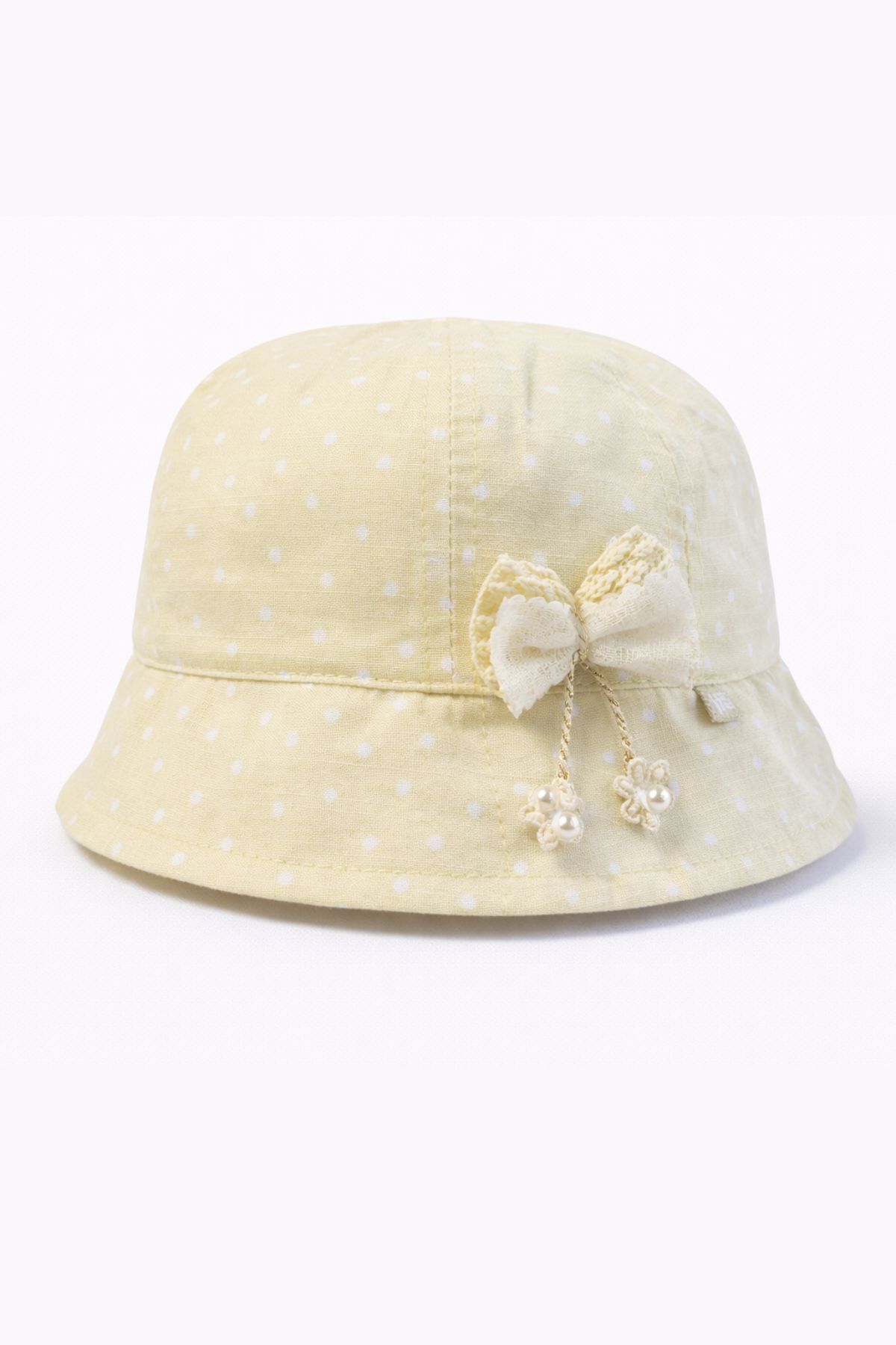 Детска шапка за момиче, жълт цвят