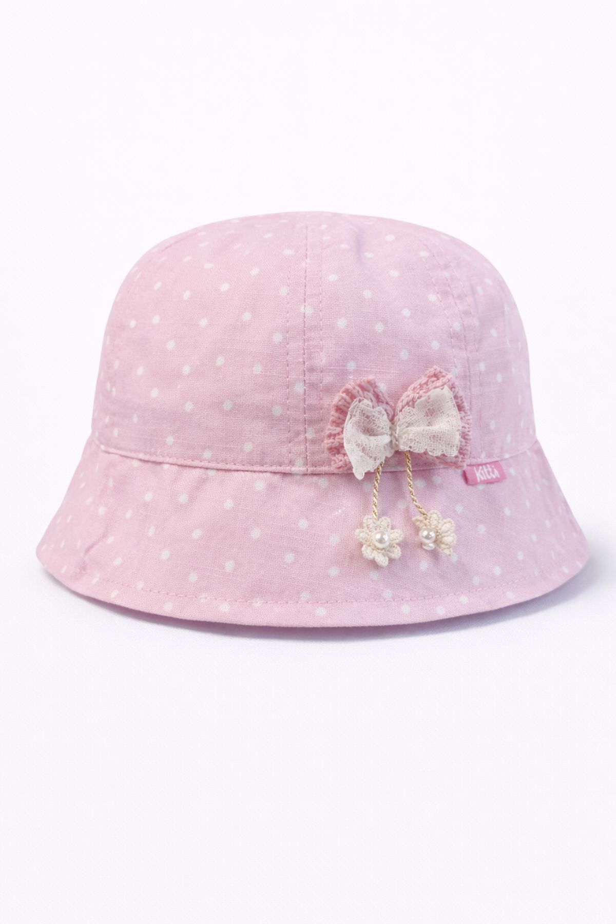 Детска шапка за момиче, розов цвят